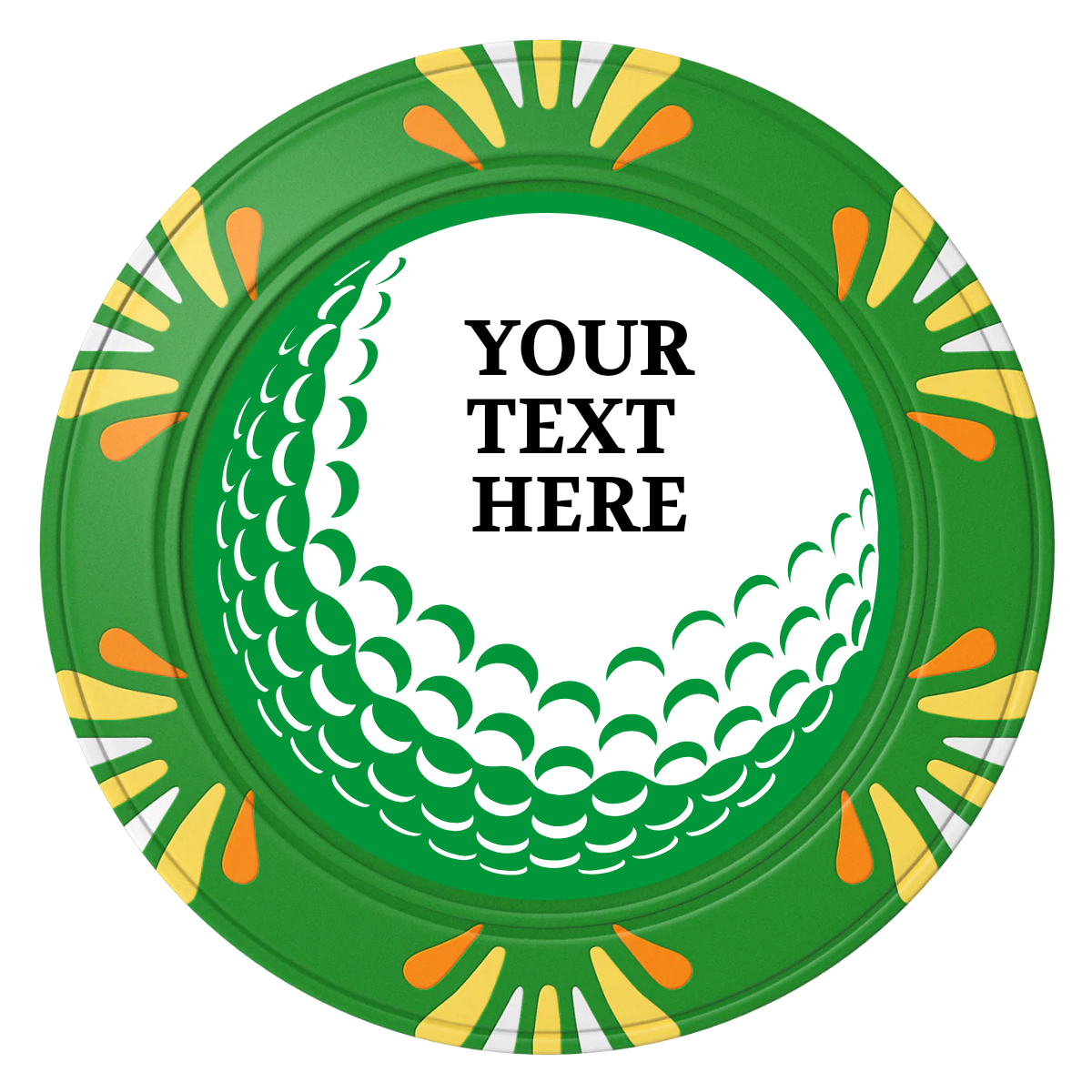Hole In One Clay Poker Chips - Green / Macau / 40mm - Front