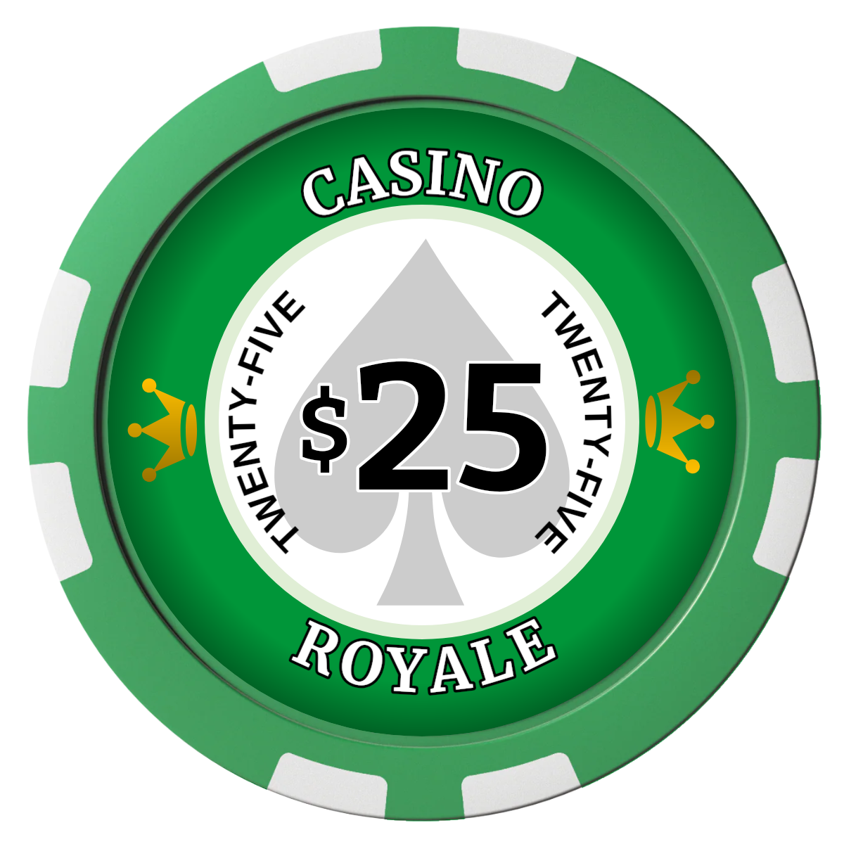 Casino Royale Composite Poker Chips - Green / 8 Stripe - Front