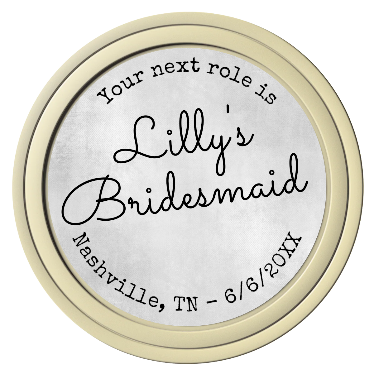 Be My Bridesmaid Simple Composite Poker Chips - Ivory / Solid - Front