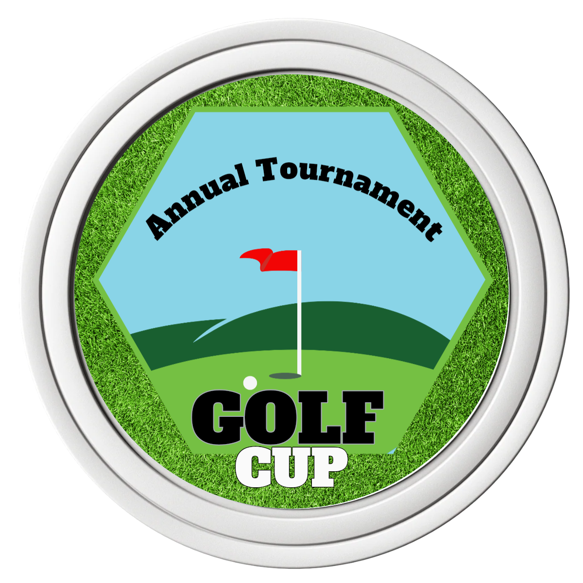 Golf Cup Composite Poker Chips - White / Solid - Front