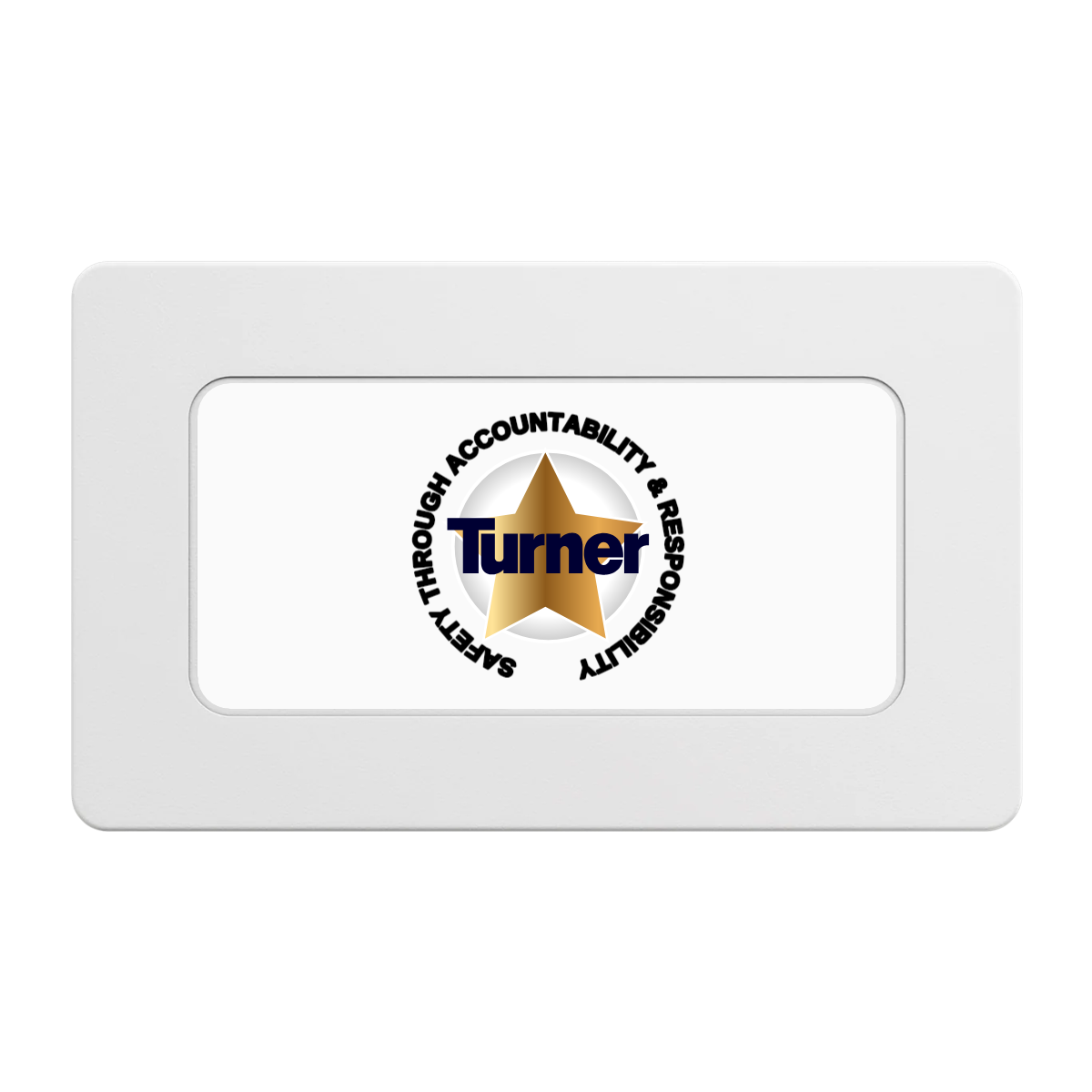 Safety Star Rectangular Poker Chip Plaques - White - Back