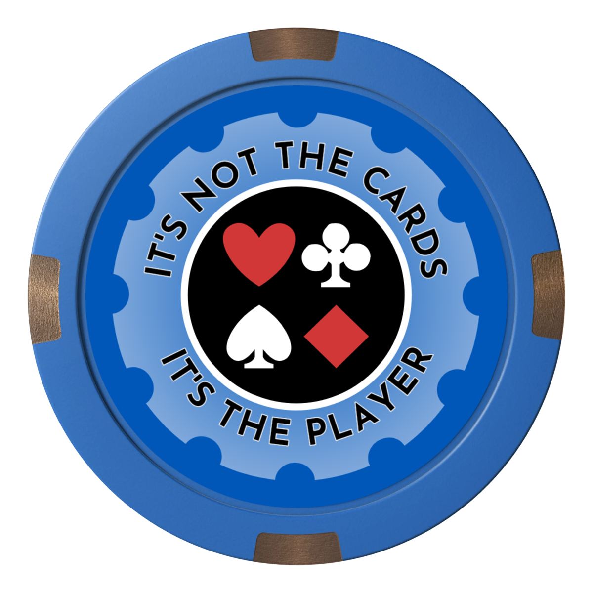 Your Four Suits Composite & Metal Hybrid Poker Card Protectors - Blue - Front