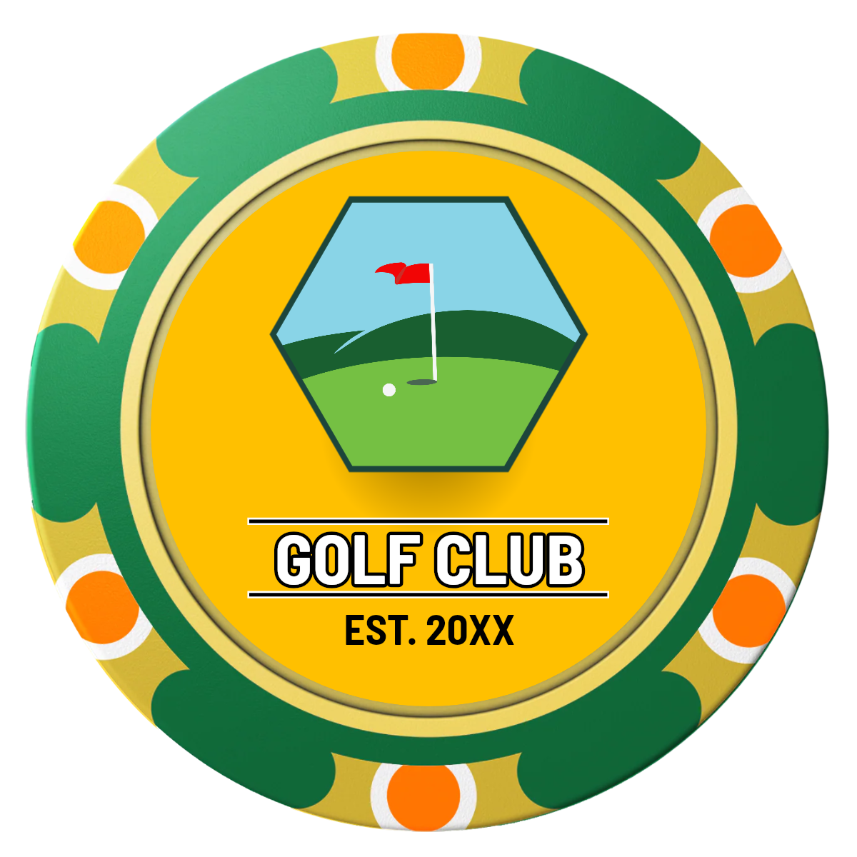 Birdy Bevy Clay Poker Chips - Green / Monte Carlo / 40mm - Front