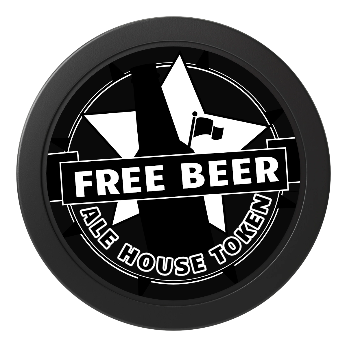 Free Beer Drink 2" Oversized Poker Chips - Black - Front