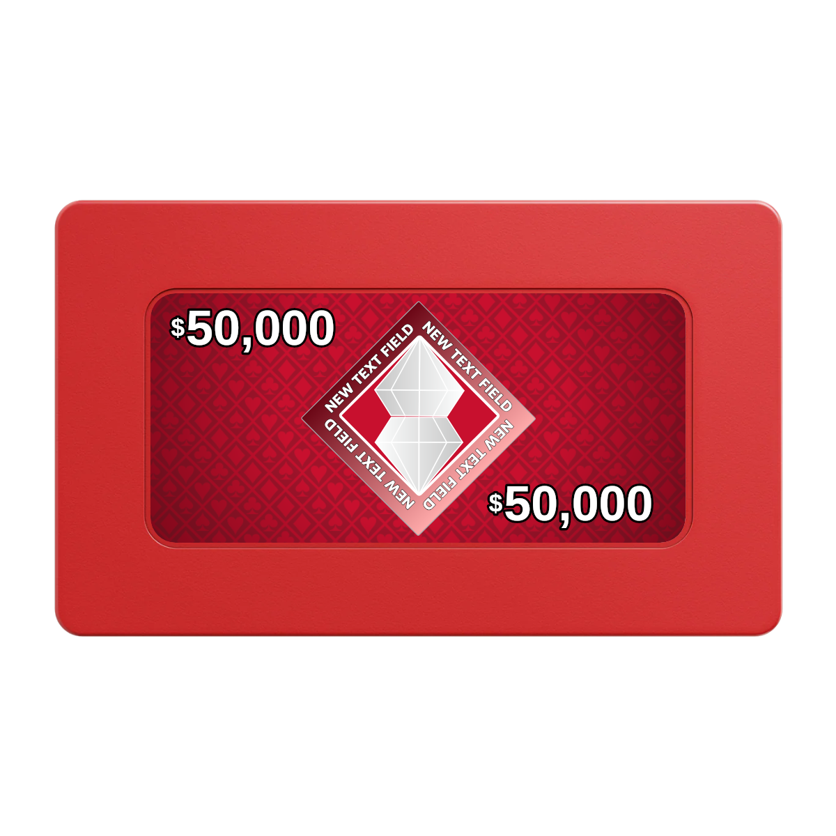 Diamond in the Rough Rectangular Poker Chip Plaques - Red - Back