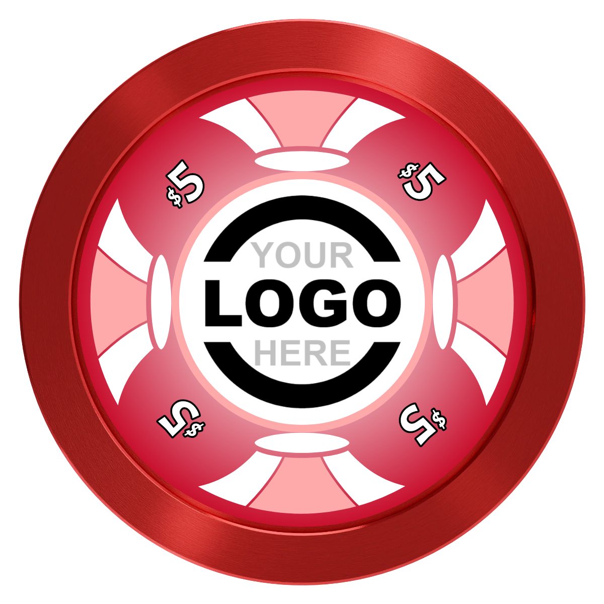 Alan Baker 4-2S A Aluminum Poker Chips - Red - Front