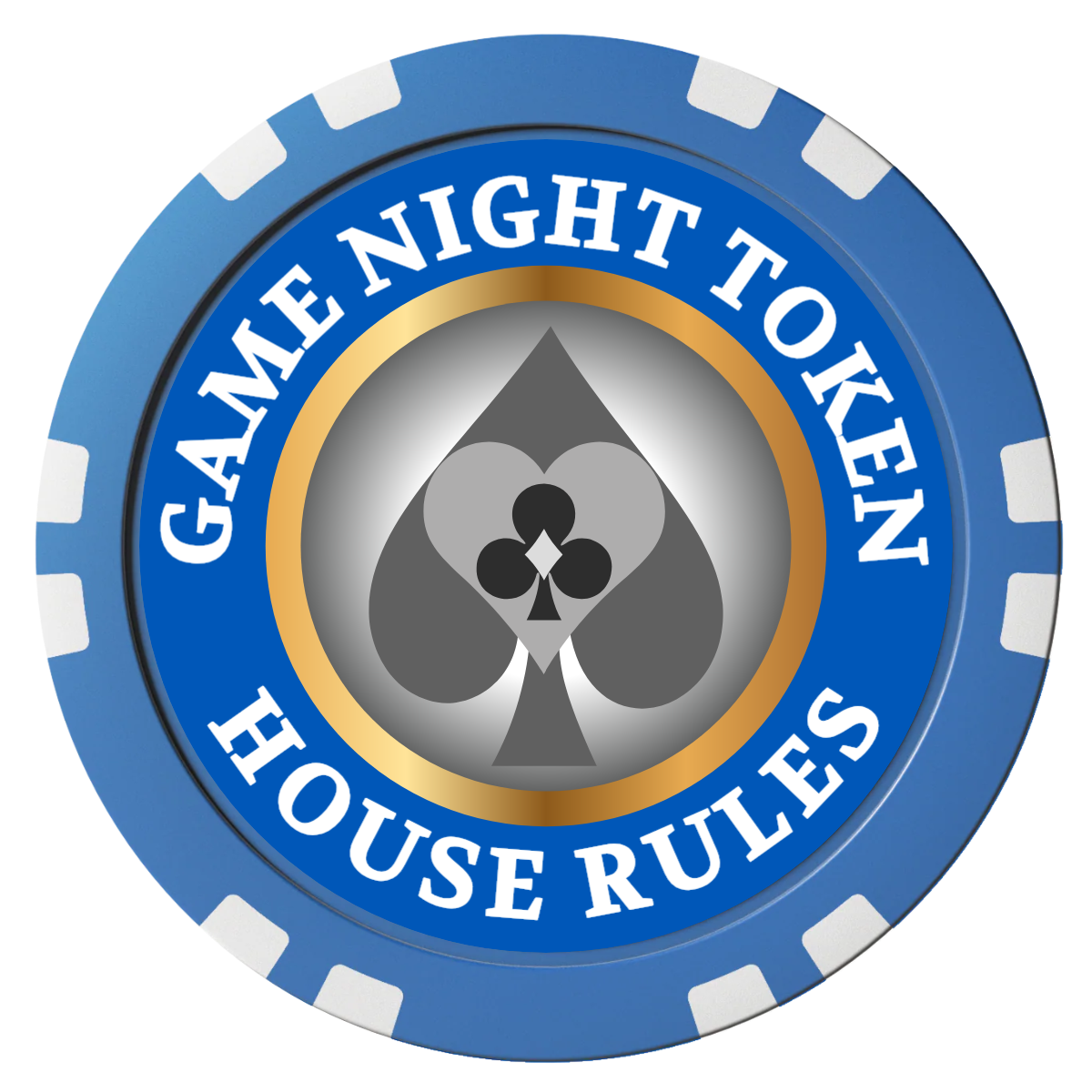 Stacked Suits Composite Poker Chips - Blue / Double Stripe - Back