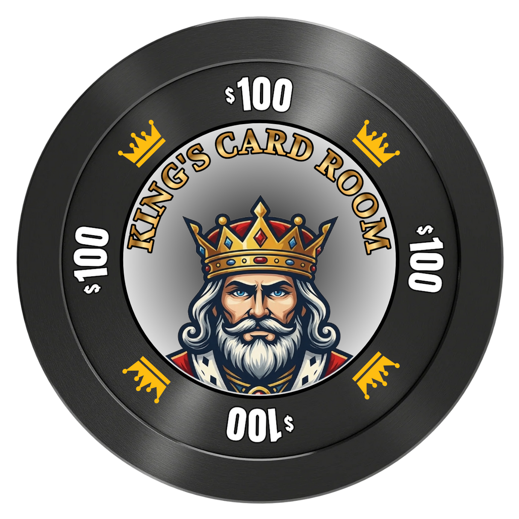 Kings Aluminum Poker Chips - Black - Back