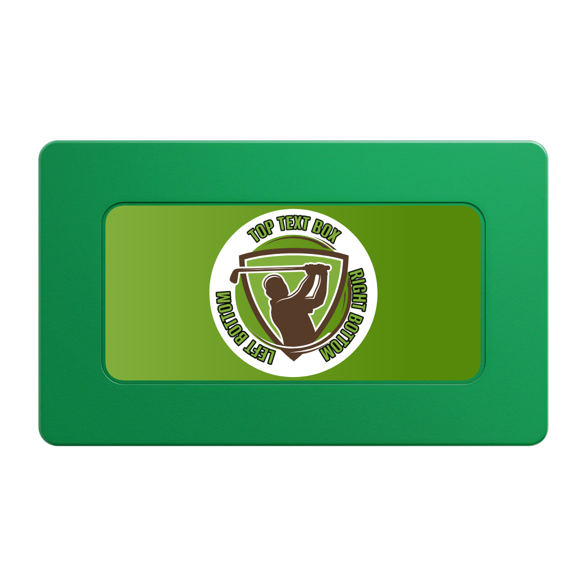 The Golfer Rectangular Poker Chip Plaques - Green - Back