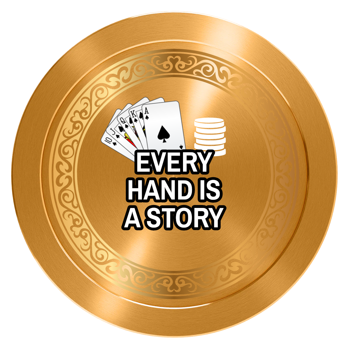 Ante Up Poker Room Aluminum Poker Card Guards - Gold - Back