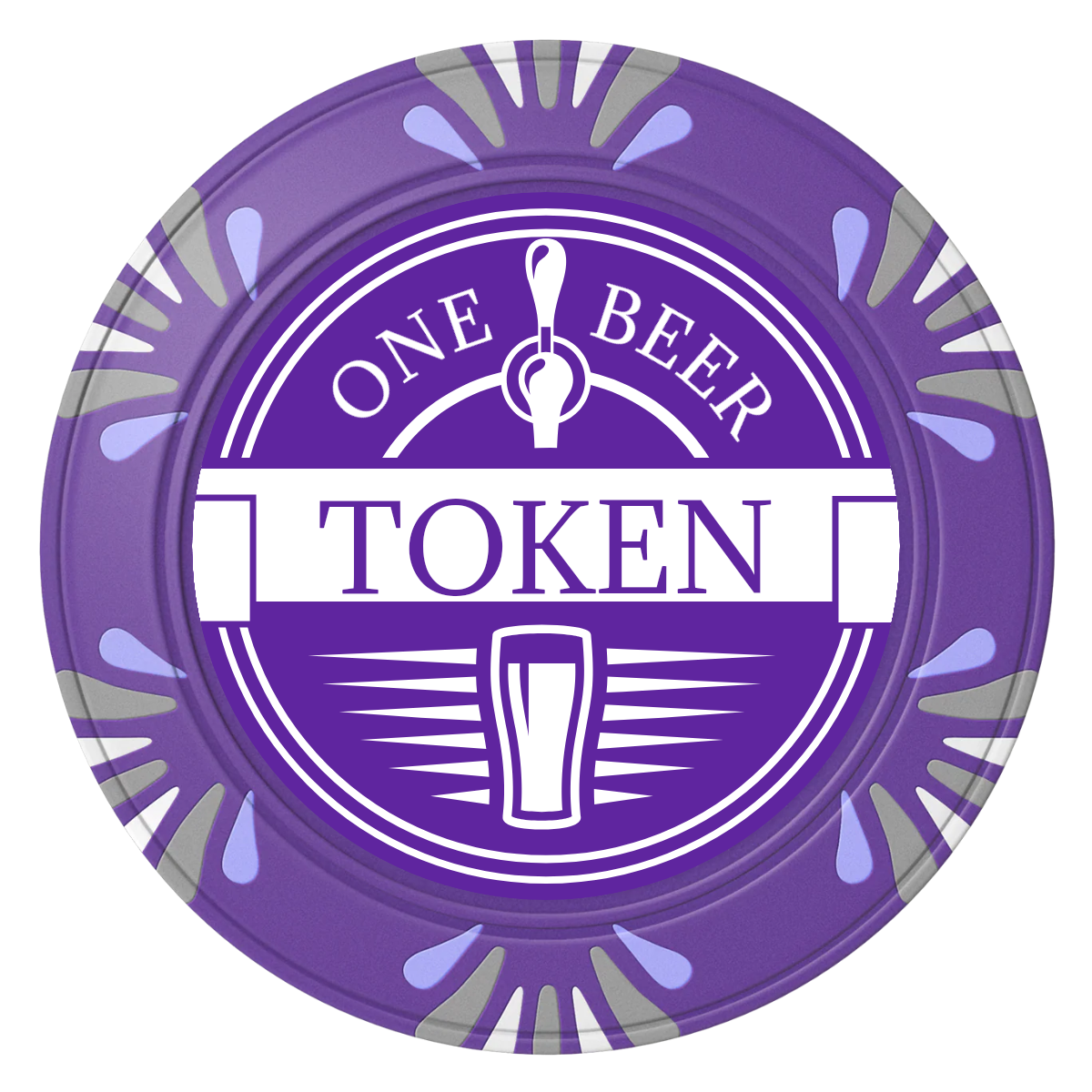 Tap Out Clay Poker Chips - Purple / Macau / 40mm - Front