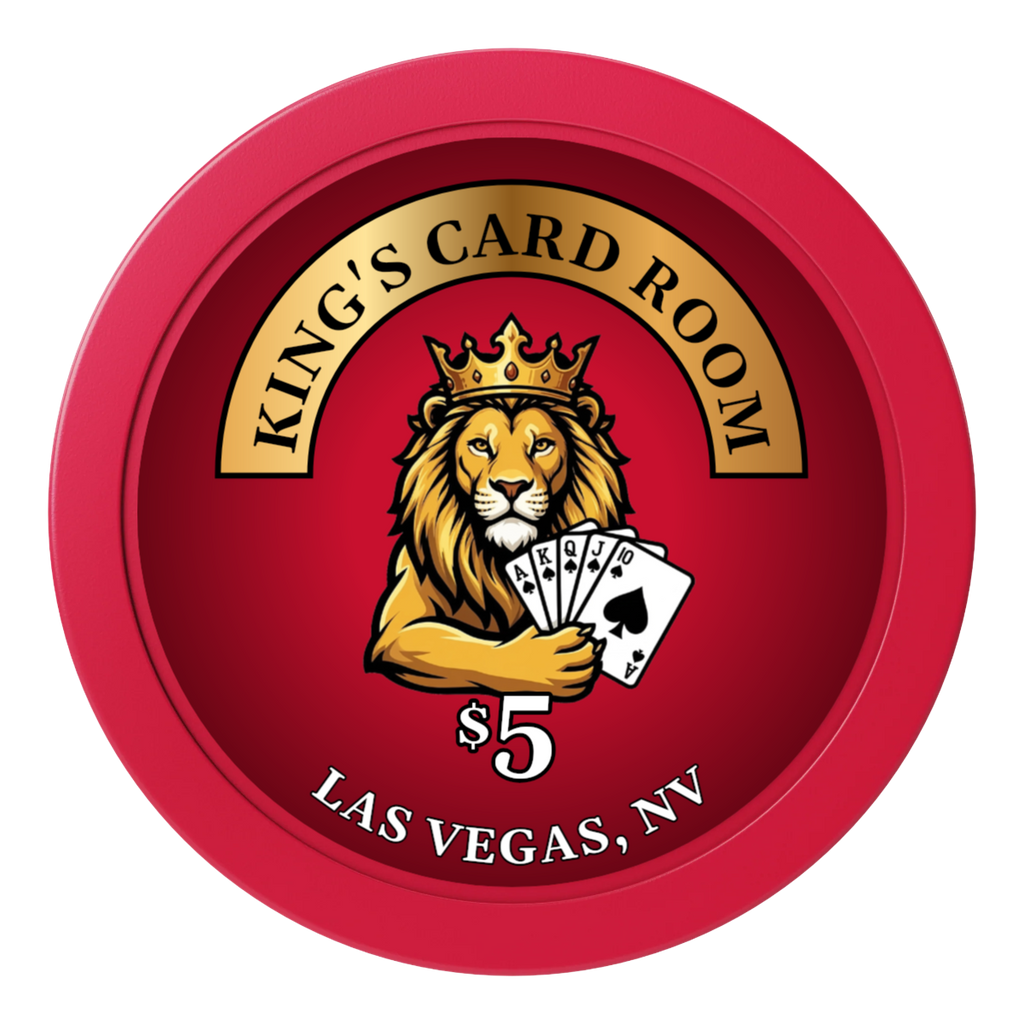 King's Card Room 2" Oversized Poker Chips - Red - Back