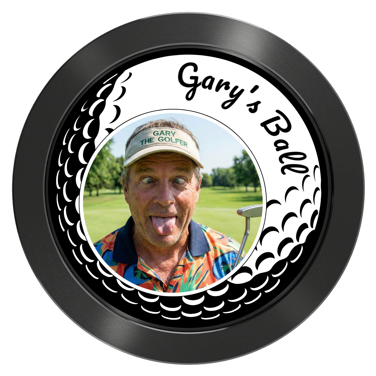 Gary's Ball Aluminum Poker Chips - Black - Back