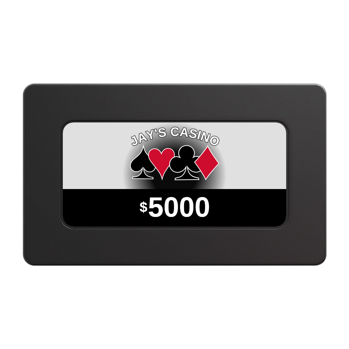 Jay's Casino Rectangular Poker Chip Plaques - Black - Back