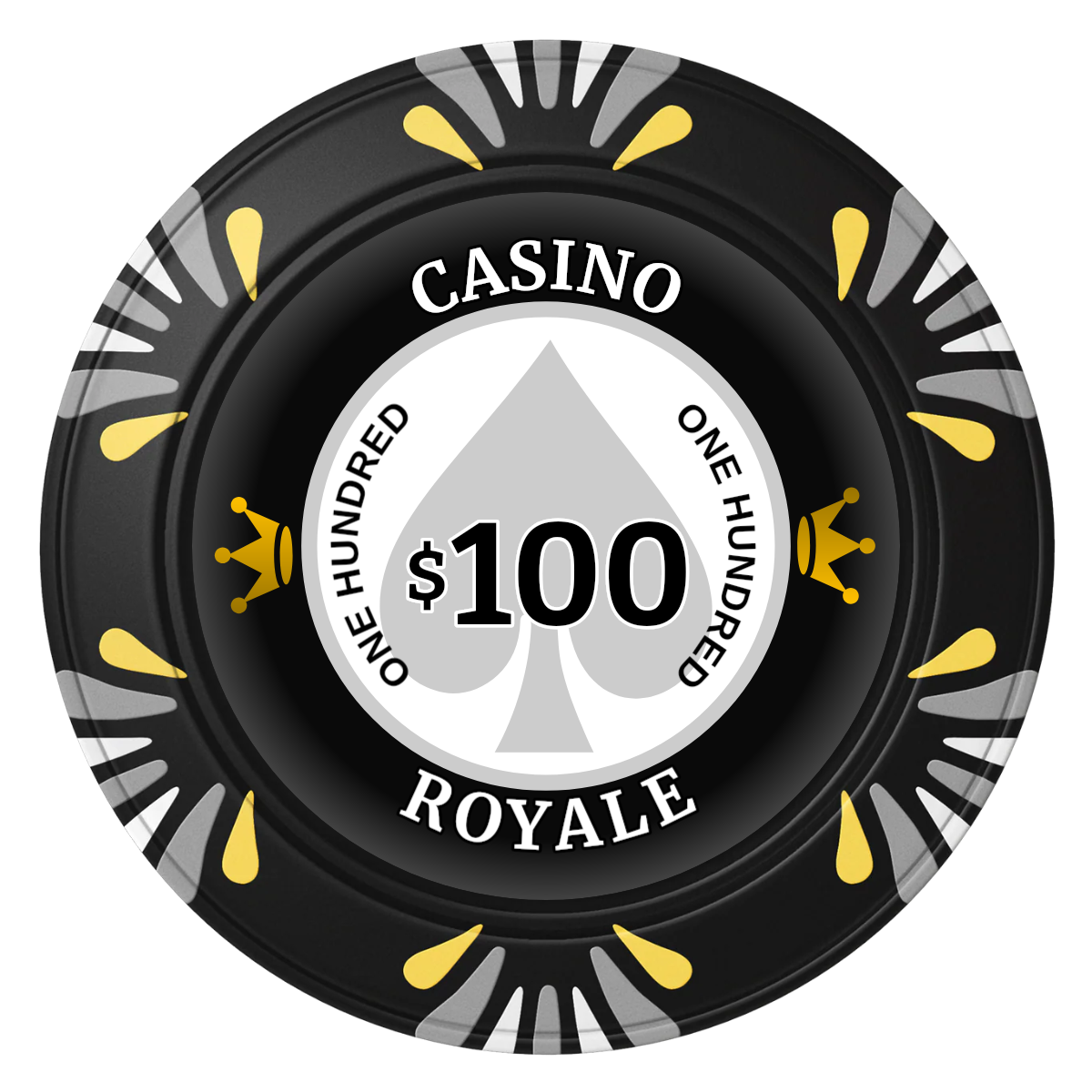 Casino Royale Clay Poker Chips - Black / Macau / 40mm - Front