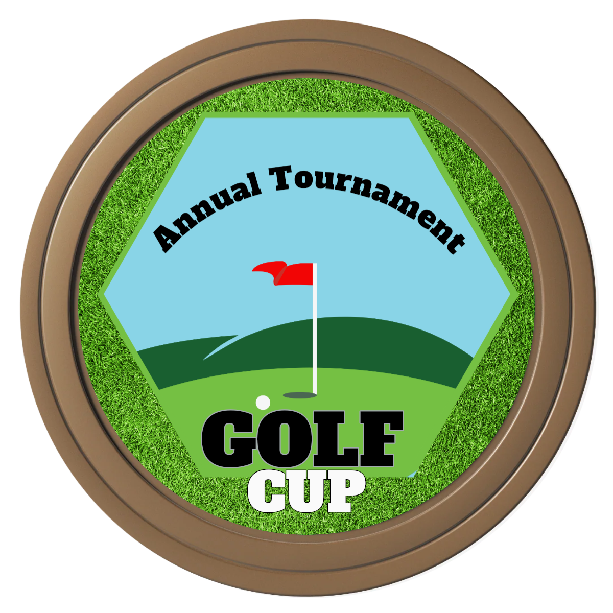 Golf Cup Composite Poker Chips - Brown / Solid - Front