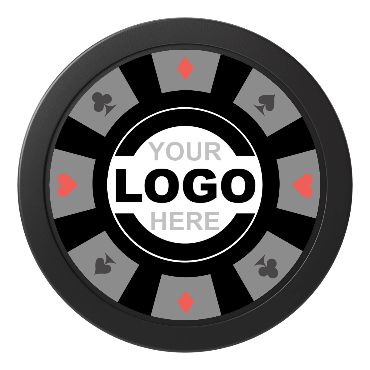 Suit 8 Your Logo 2" Oversized Poker Chips - Black - Back