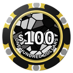 Stained Glass Clay Poker Chips - Black / Monte Carlo / 40mm - Front
