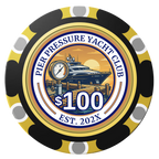Anchor Down Card Room Clay Poker Chips - Black / Monte Carlo / 40mm - Back