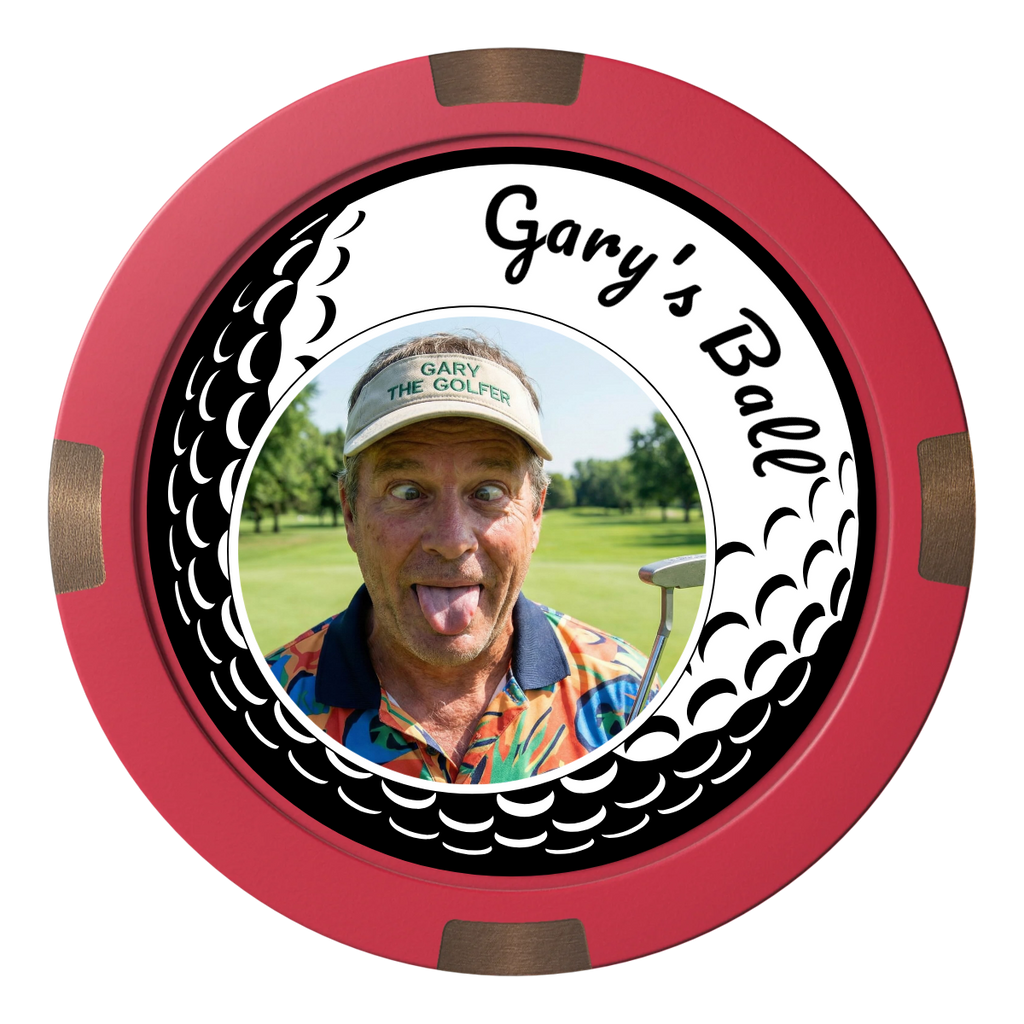 Gary's Ball Composite & Metal Hybrid Poker Chips - Red - Back