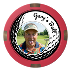 Gary's Ball Composite & Metal Hybrid Poker Chips - Red - Back
