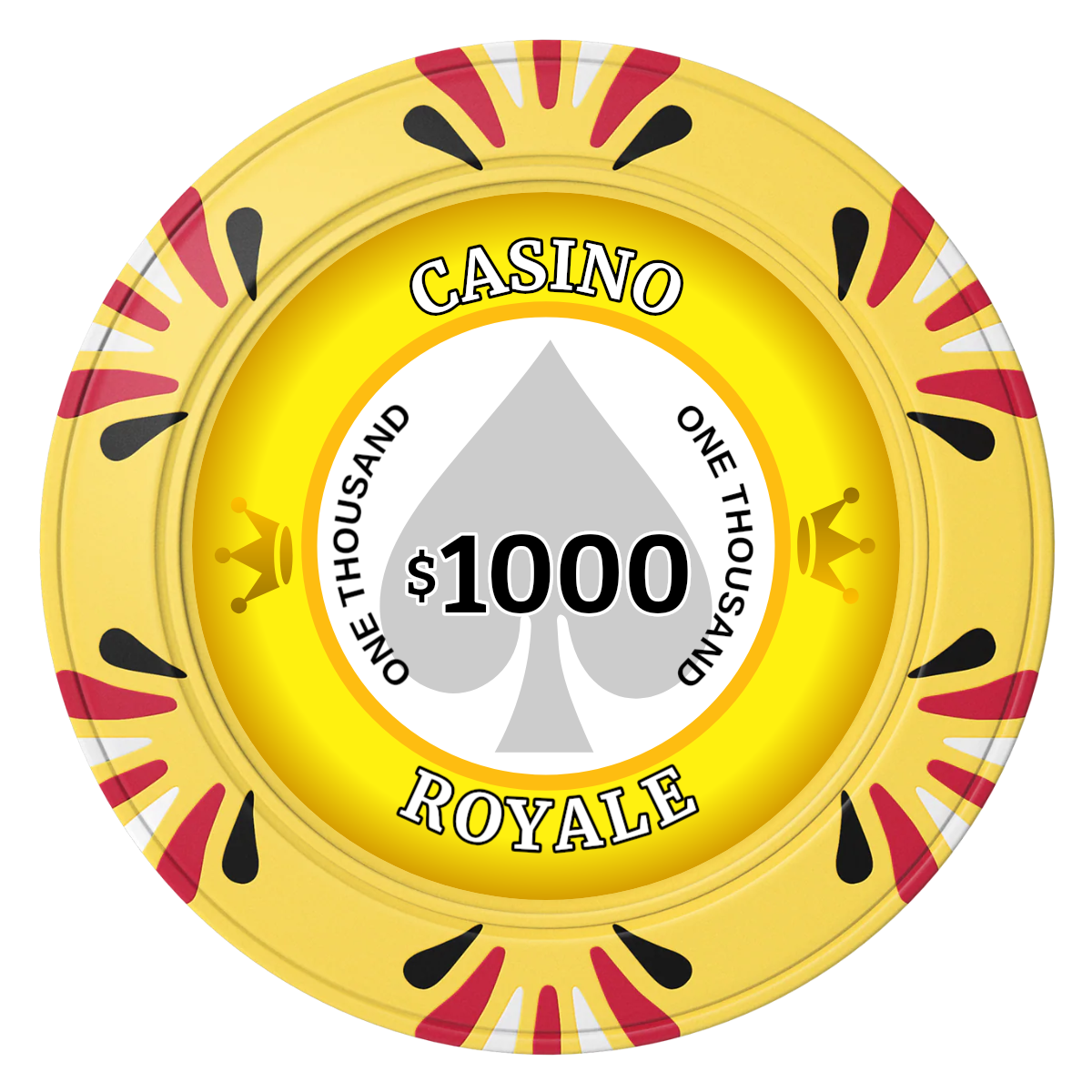 Casino Royale Clay Poker Chips - Yellow / Macau / 40mm - Front