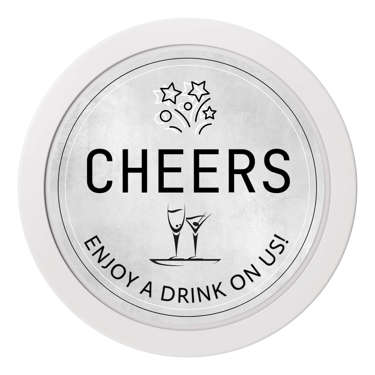 Chique Wedding Token 2" Oversized Poker Chips - White - Back