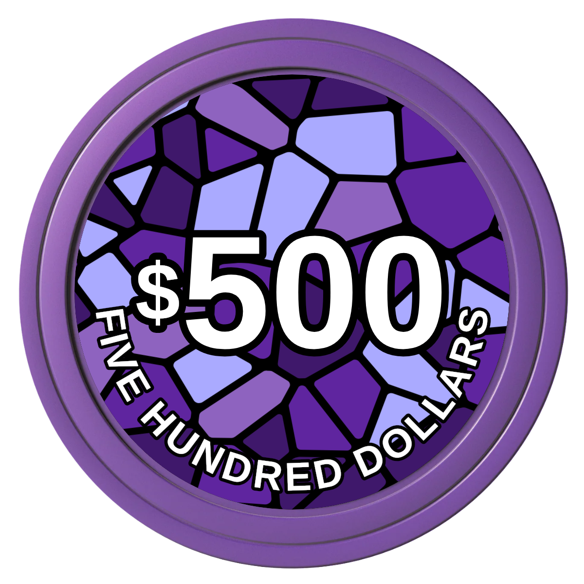 Stained Glass Composite Poker Chips - Purple / Solid - Front