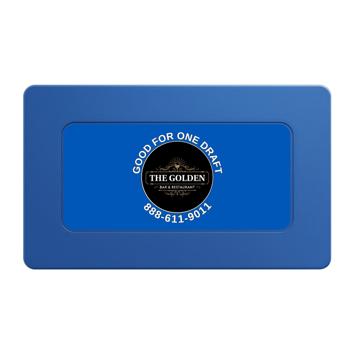 Branded Logo Bar Drink Token Rectangular Poker Chip Plaques - Blue - Front