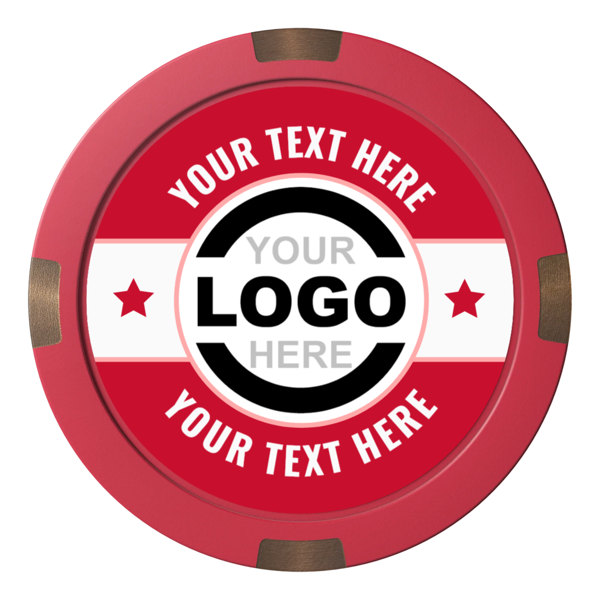 Star Banner Composite & Metal Hybrid Poker Chips - Red - Back