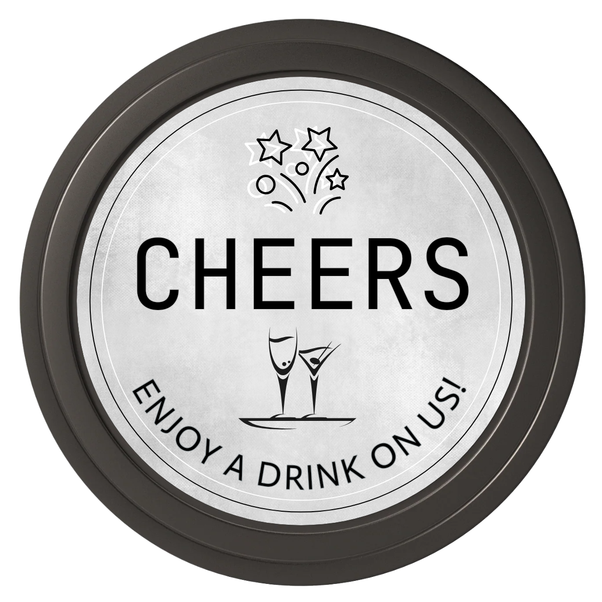 Chique Wedding Token Composite Poker Chips - Black / Solid - Front