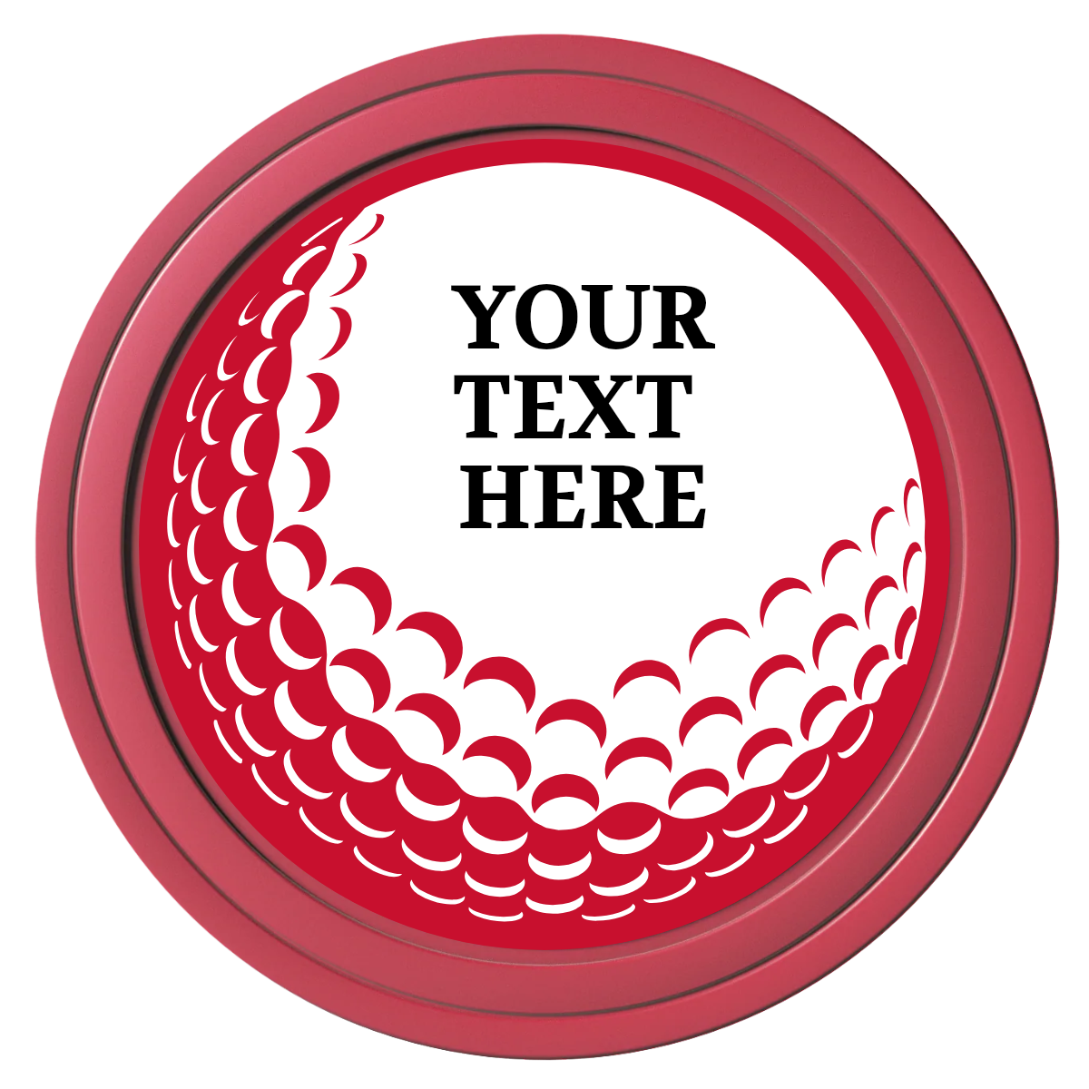 Hole In One Composite Poker Chips - Red / Solid - Front