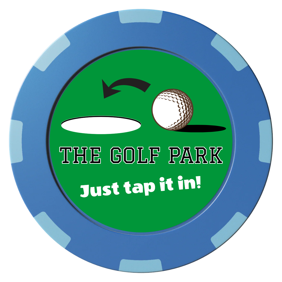Golf Slogan Clay Poker Chips - Blue / 8 Spot (2 Tone) / 40mm - Front