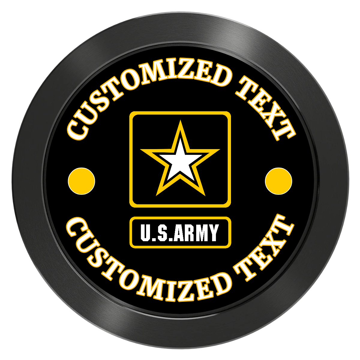 Army Strong Aluminum Poker Chips - Black - Front