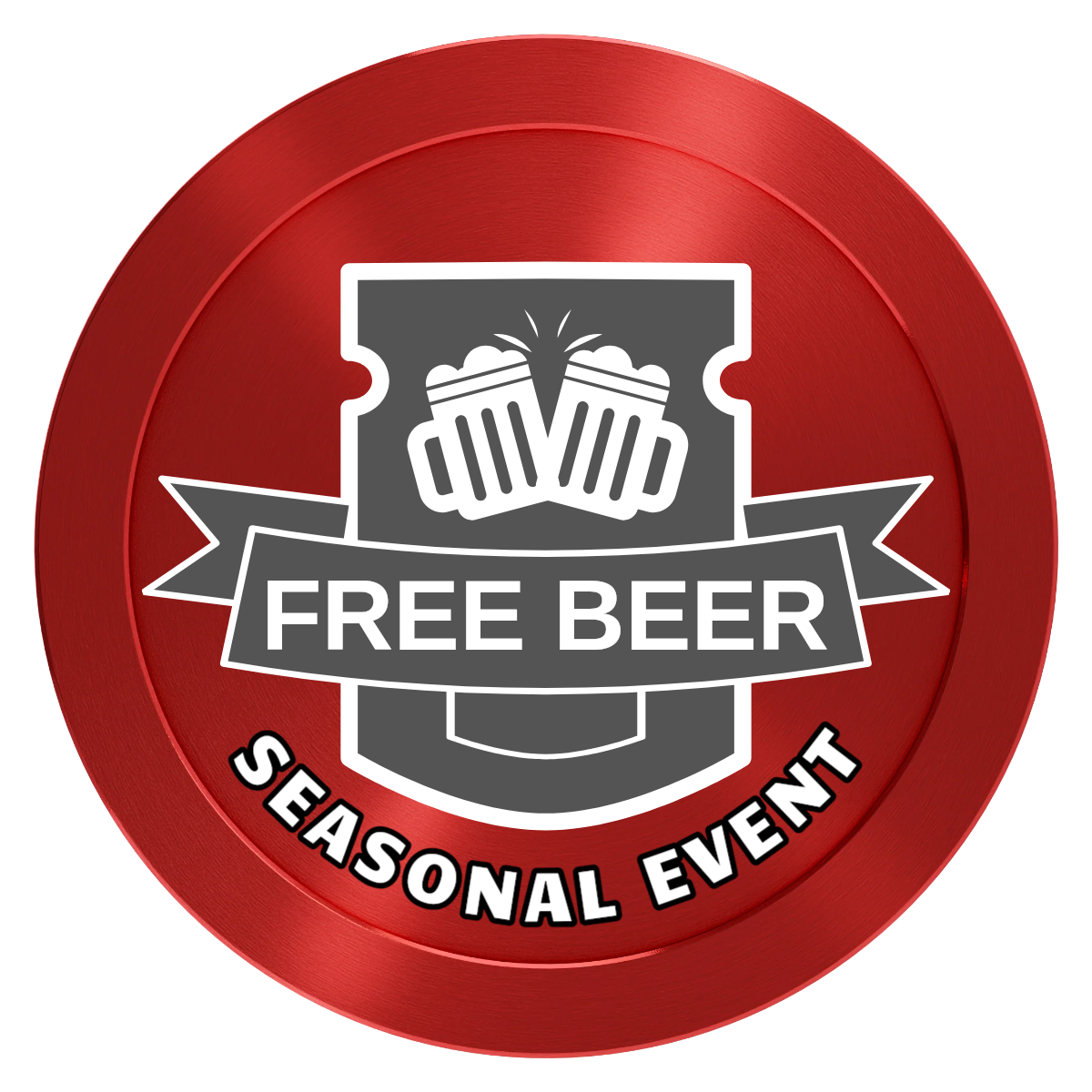 Craft Beer #001 Aluminum Poker Chips - Red - Front