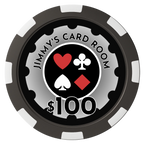 Your Four Suits Composite Poker Chips - Black / 8 Spot - Front