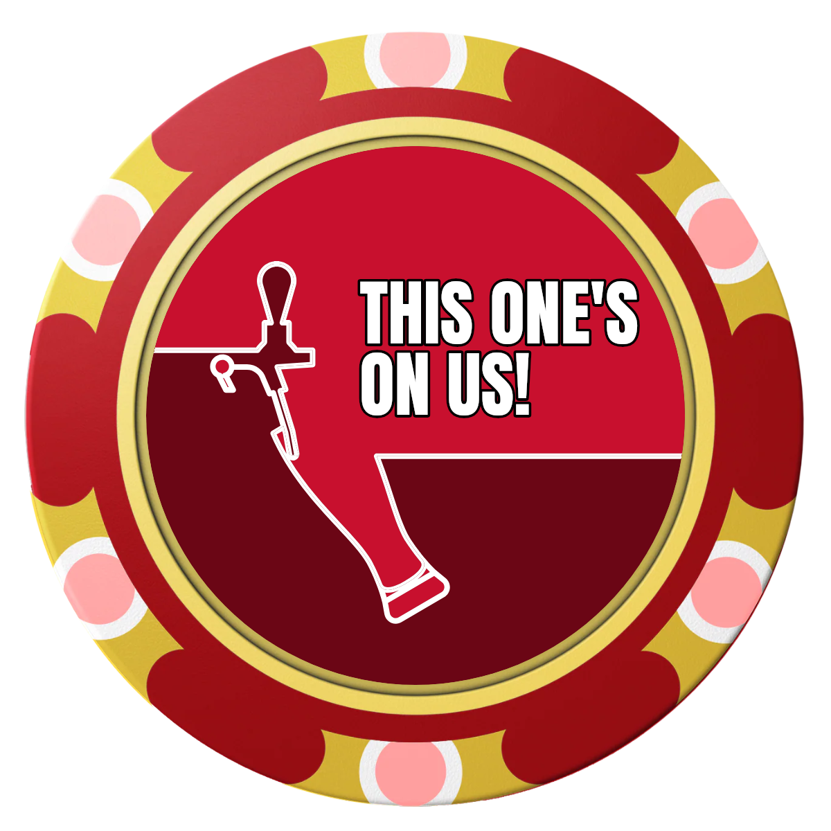 I'd Tap That Clay Poker Chips - Red / Monte Carlo / 40mm - Front