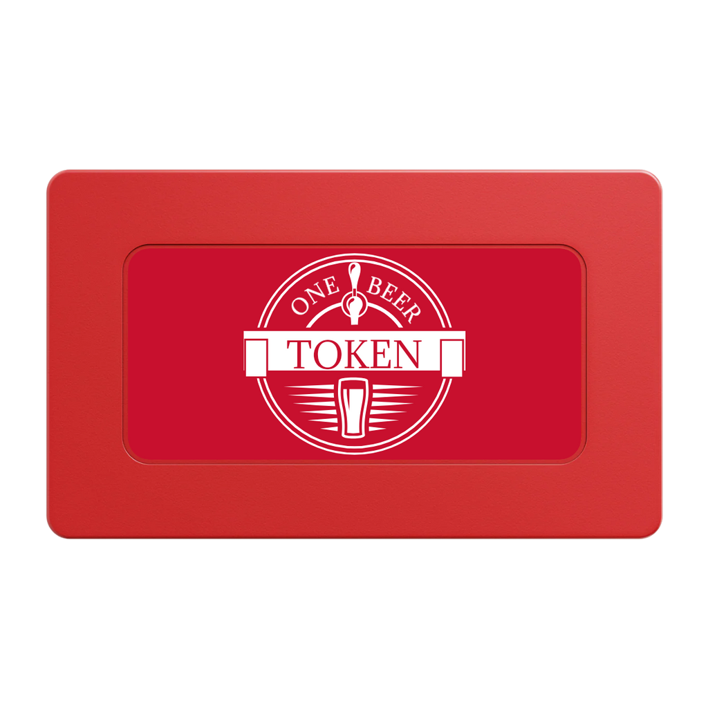 Tap Out Rectangular Poker Chip Plaques - Red - Back