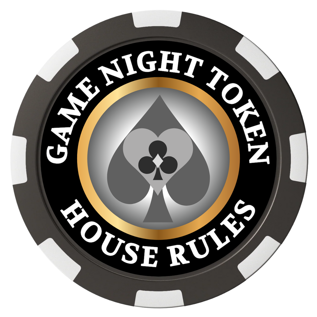 Stacked Suits Composite Poker Chips - Black / 8 Spot - Front