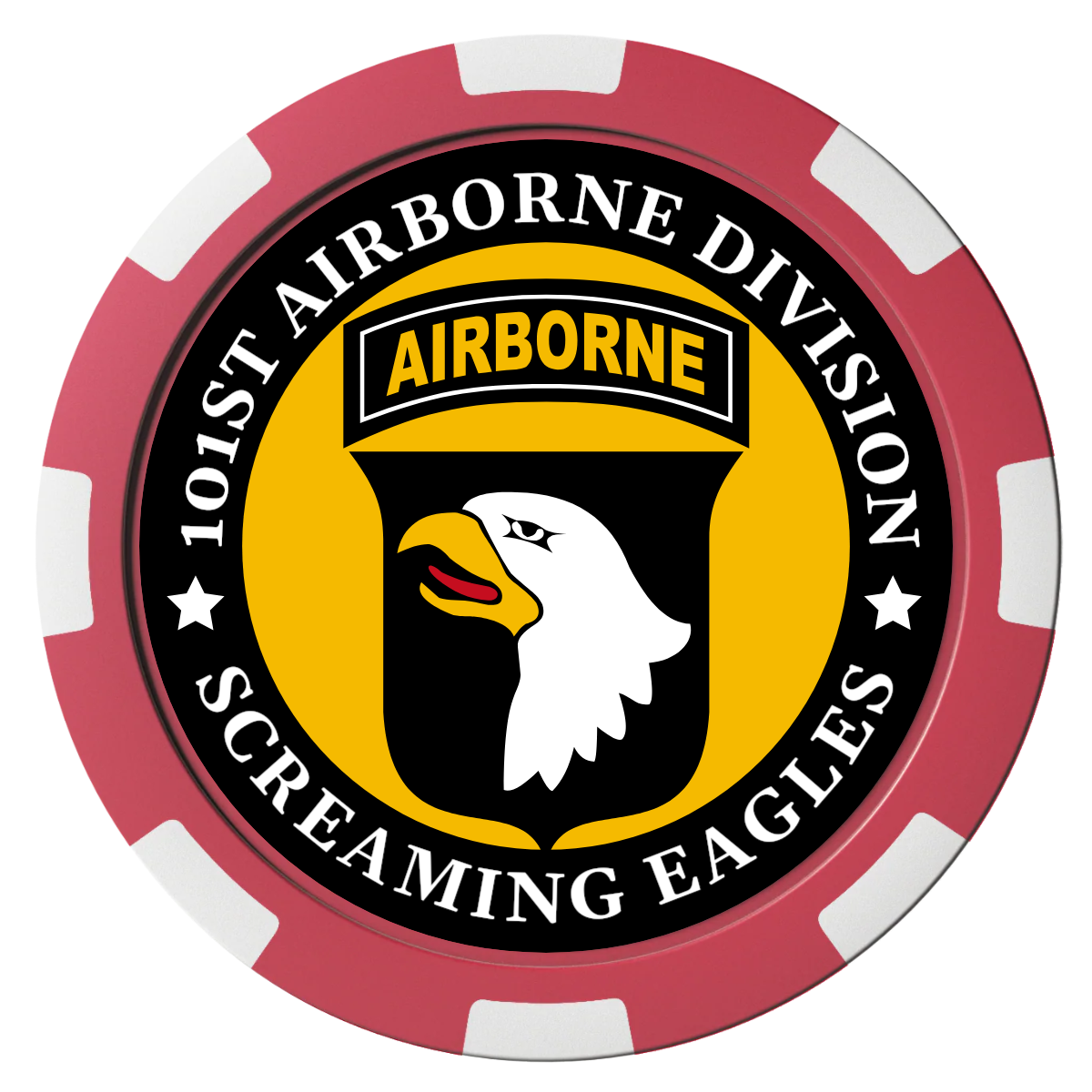Army Airborne Composite Poker Chips - Red / 8 Spot - Back