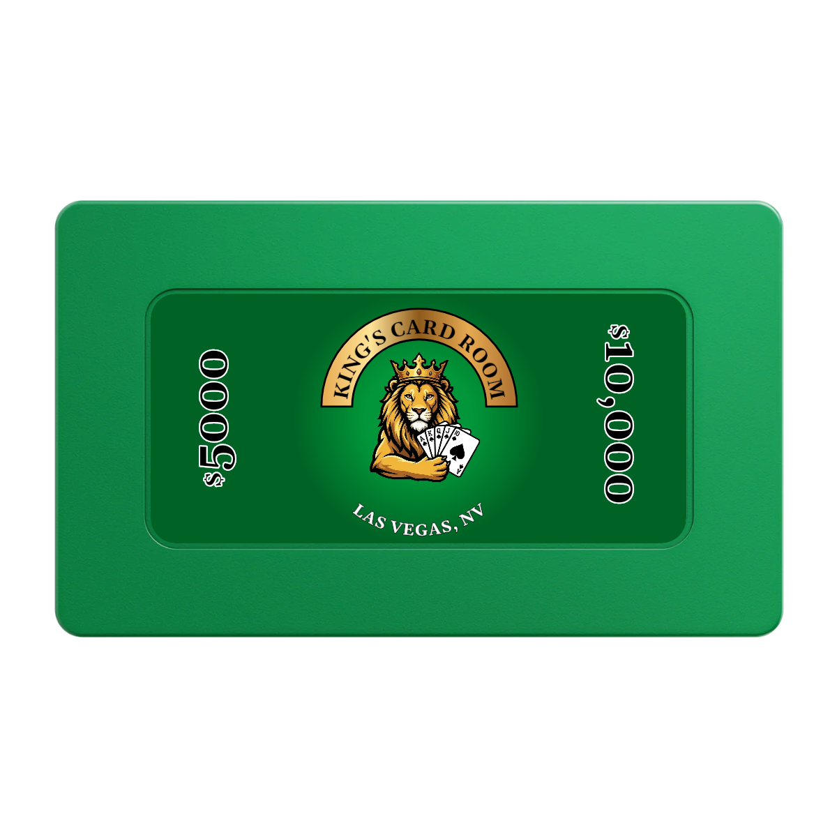King's Card Room Rectangular Poker Chip Plaques - Green - Front