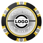 Double Banner Clay Poker Chips - Black / Monte Carlo / 40mm - Back