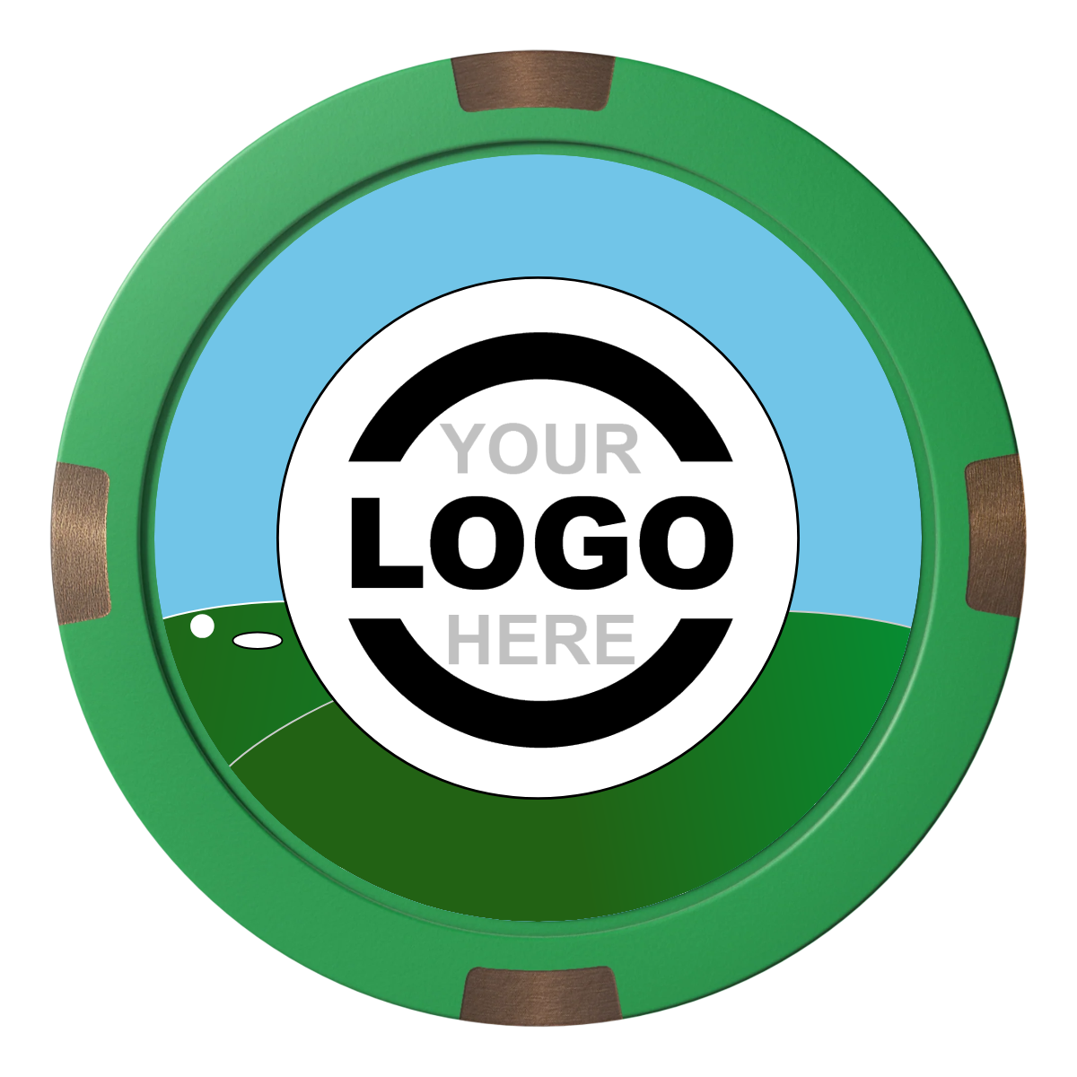 Going Golfing Today Composite & Metal Hybrid Poker Chips - Green - Back