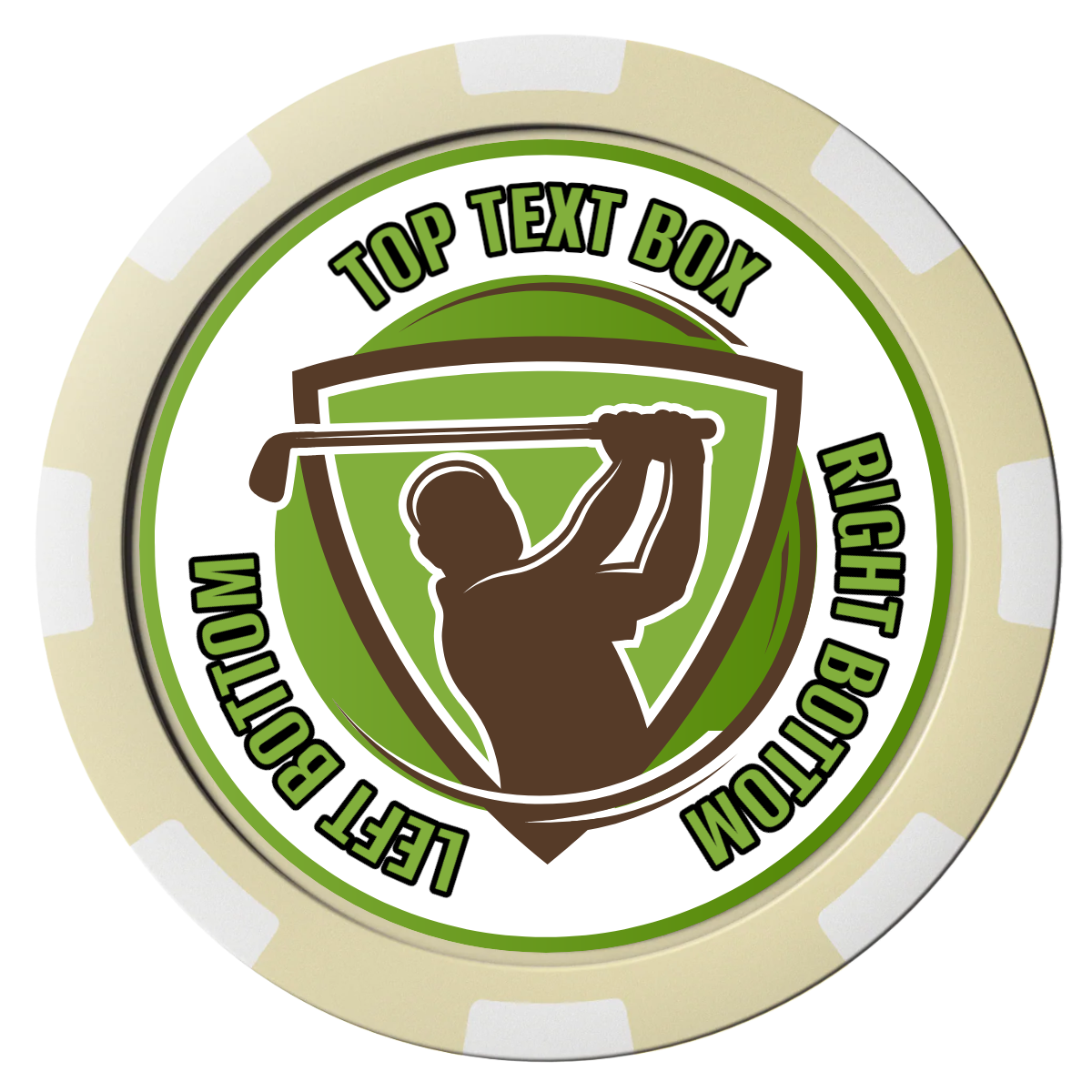 The Golfer Magnetic Composite Poker Chips - Ivory / 8 Spot - Front
