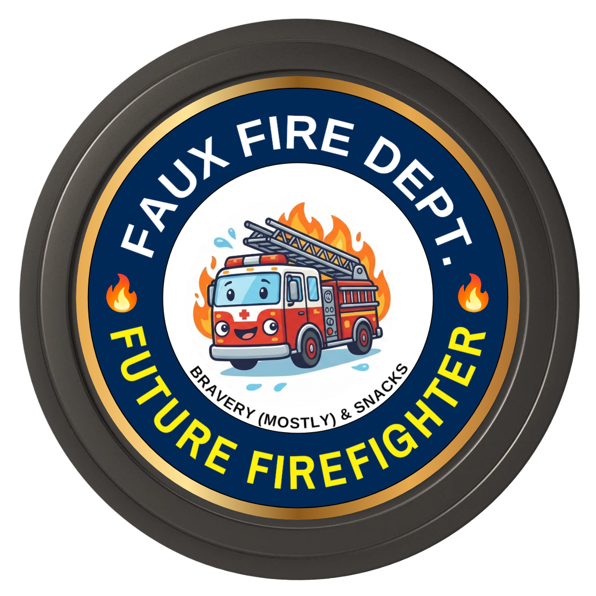 Future Firefighter Composite Poker Chips - Black / Solid - Back