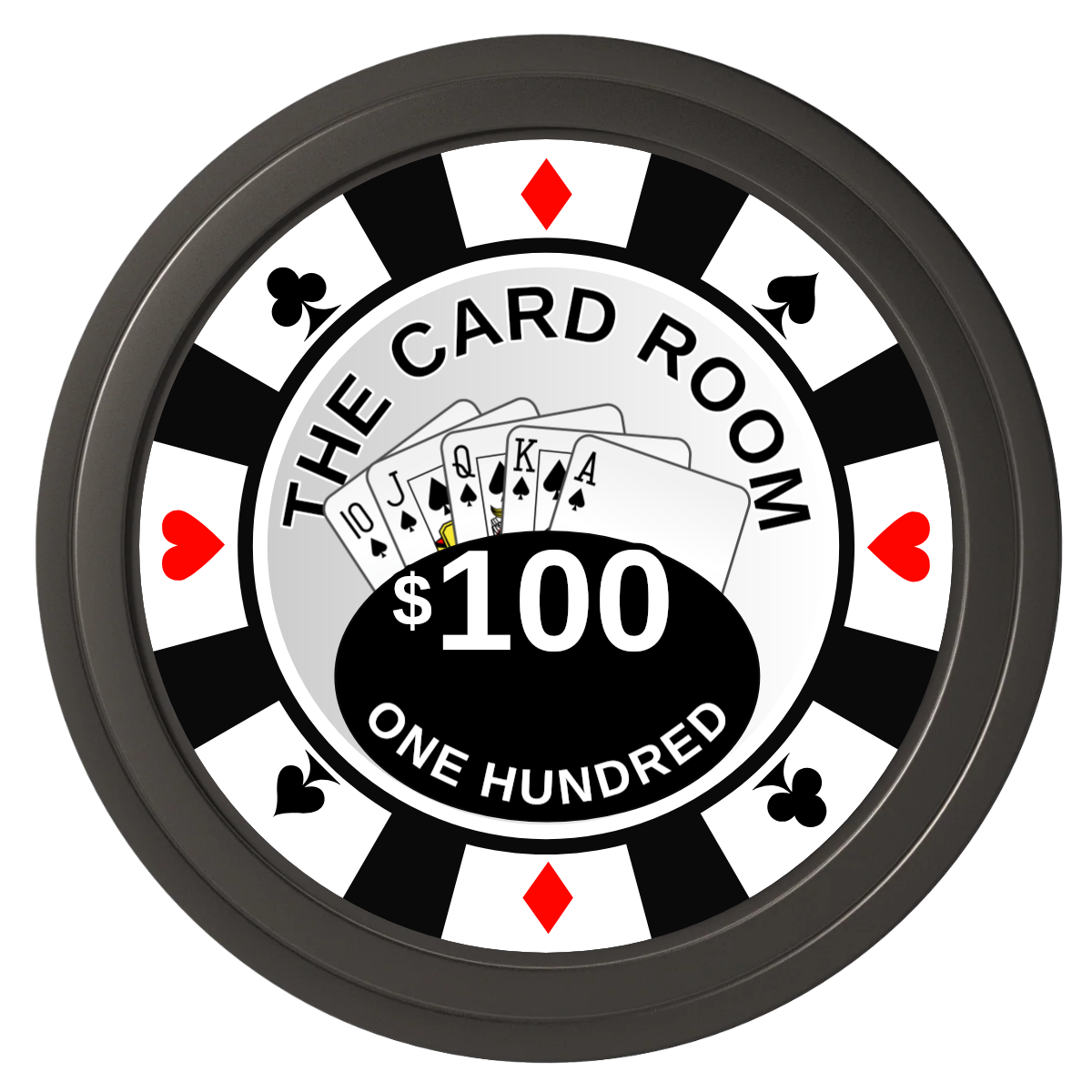 A Suitable Design Composite Poker Chips - Black / Solid - Front