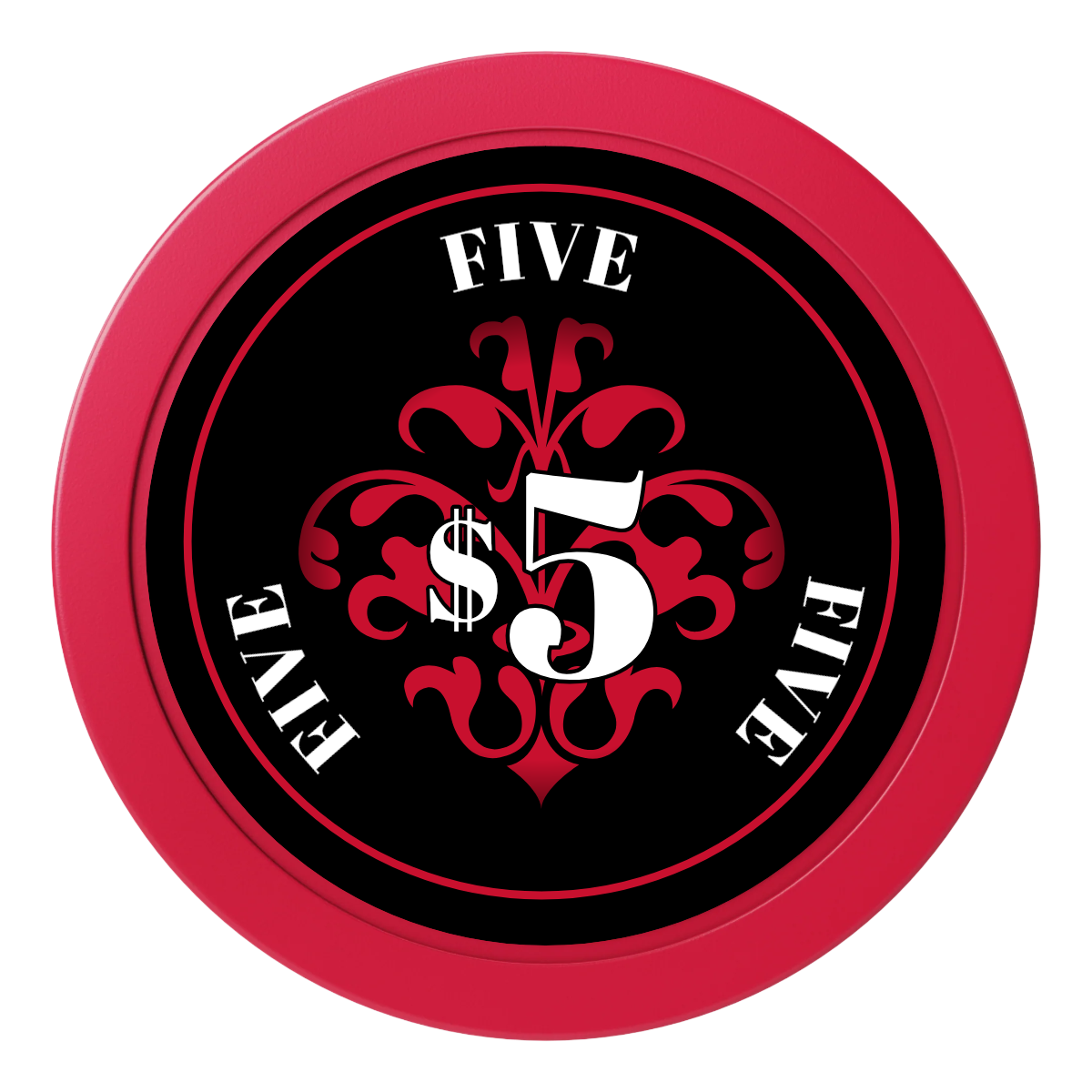 Gothic Revival 2" Oversized Poker Chips - Red - Front