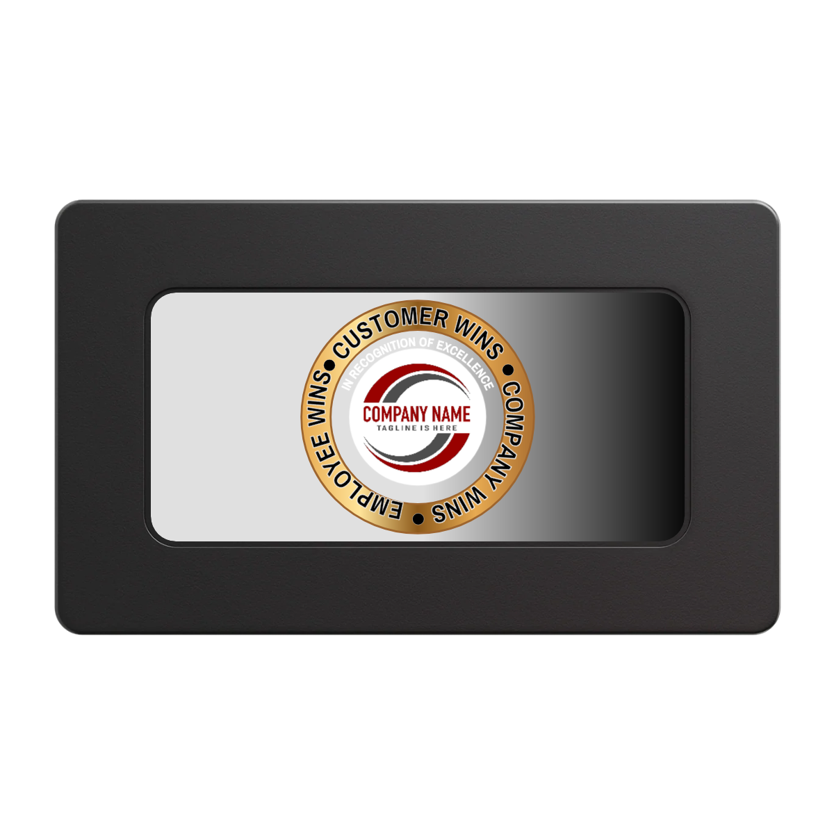 Gold Standard Rectangular Poker Chip Plaques - Black - Back