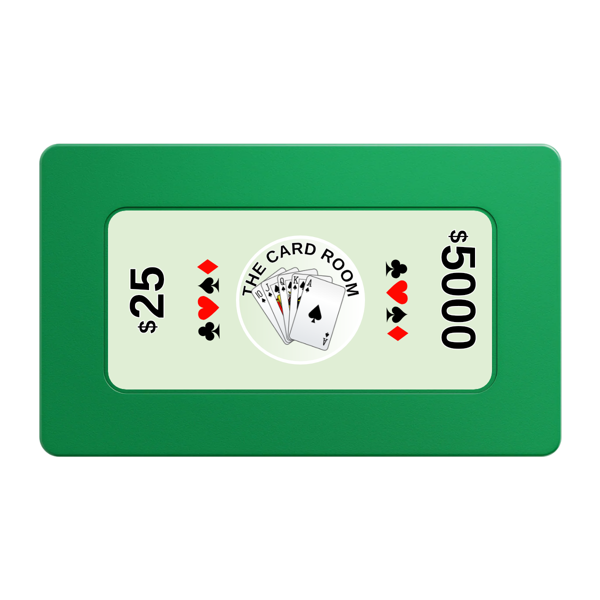 A Suitable Design Rectangular Poker Chip Plaques - Green - Back