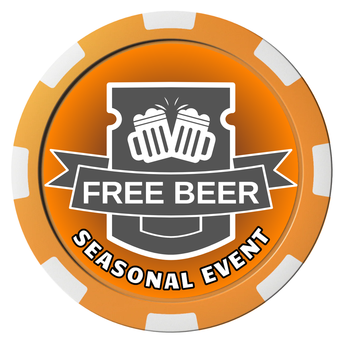 Craft Beer #001 Composite Poker Chips - Orange / 8 Spot - Front